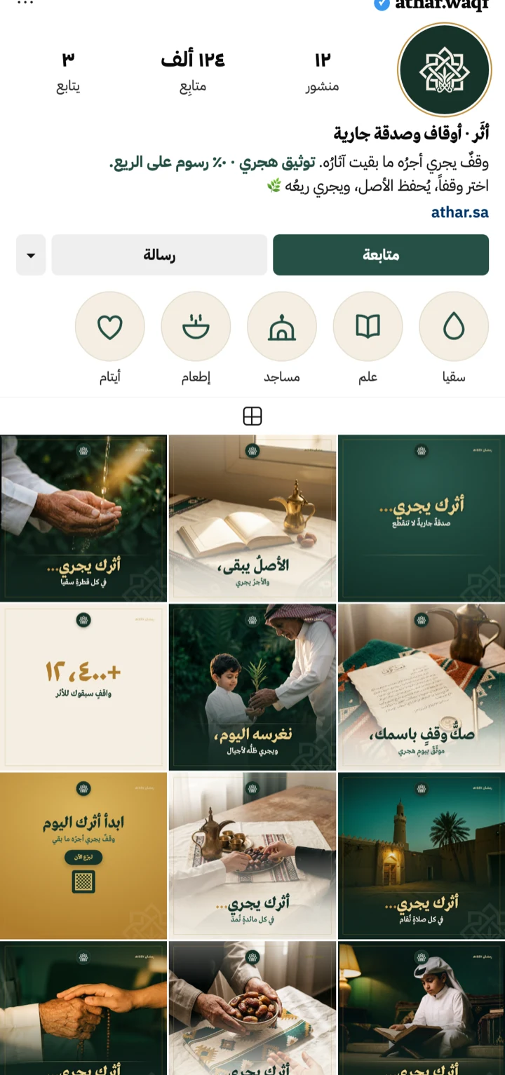 موك حساب إنستقرام أثَر، فيد ١٢ بوست بالطابع السعودي